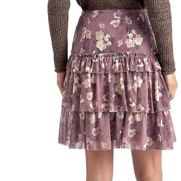Lauren Ralph Lauren Women's Sz 12 Floral Georgette Tiered Mini Skirt NWT - Picture 11 of 15